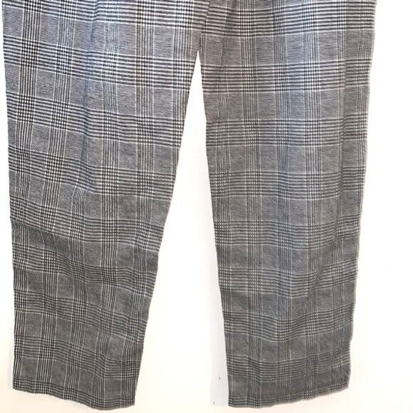 Shein Plaid Elastic Waist Drawstring Pants EU 36 / US 4 S Black & White Cotton/P - Picture 9 of 11